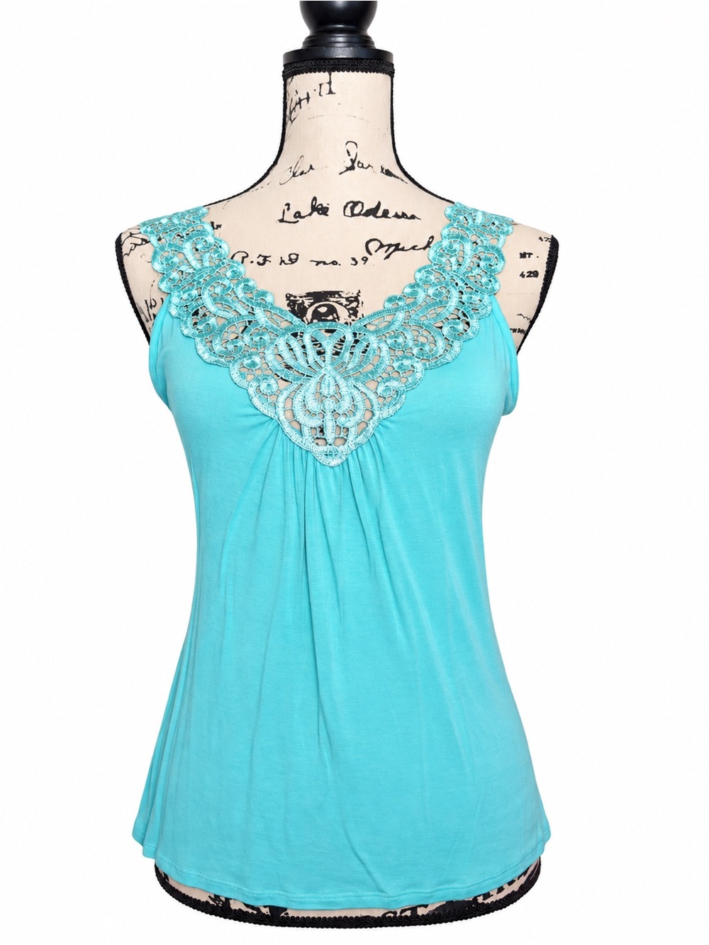 Body Central Turquoise Lace-Trim Camisole Size Small